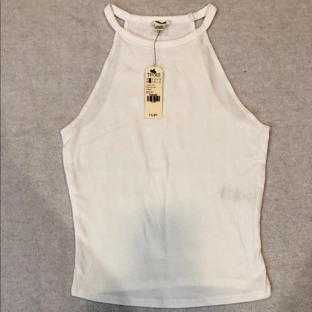 Garage white halter top
